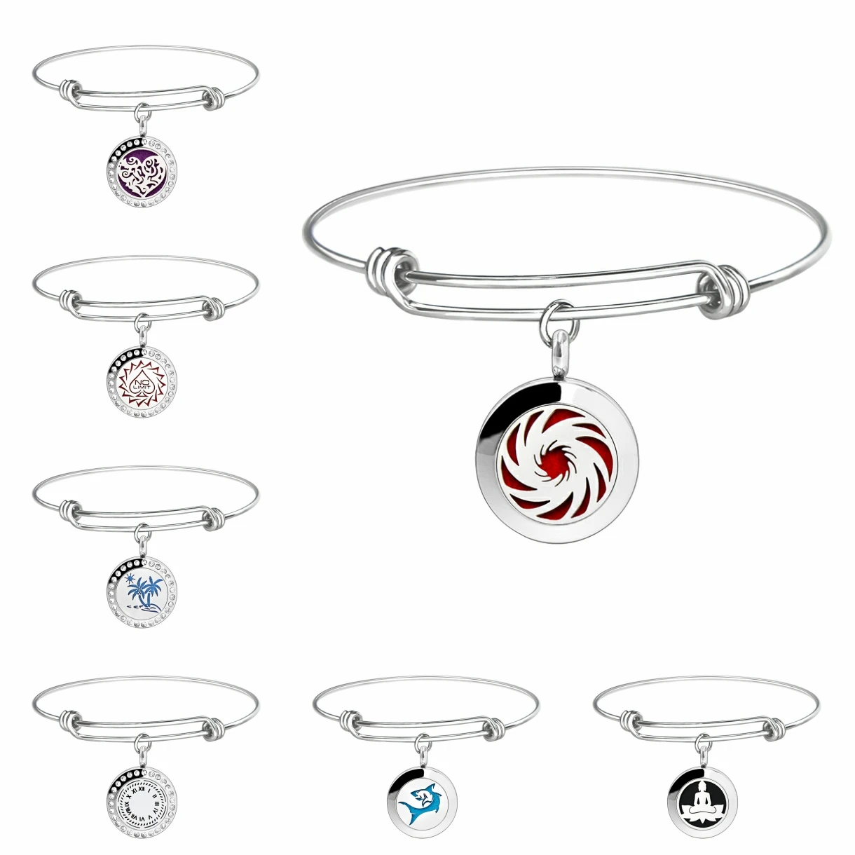 Новинка браслет с рыбками и морскими звездами из нержавеющей стали 316L диаметром