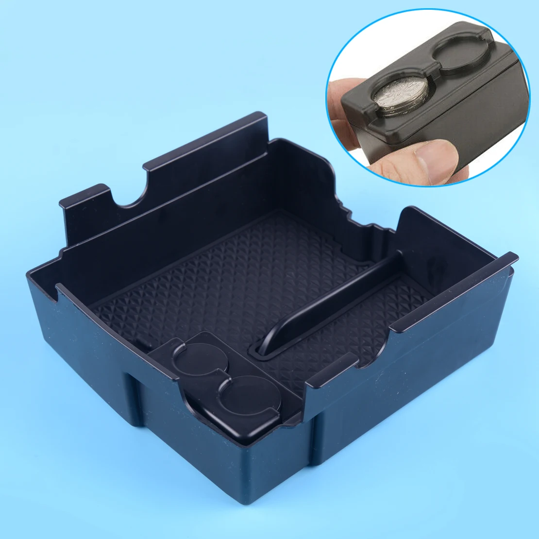 CITALL черный Автомобильный Центральный консольный лоток подлокотник коробка для хранения с ковриком магазин монет пластик подходит для Jeep Wrangler JL
