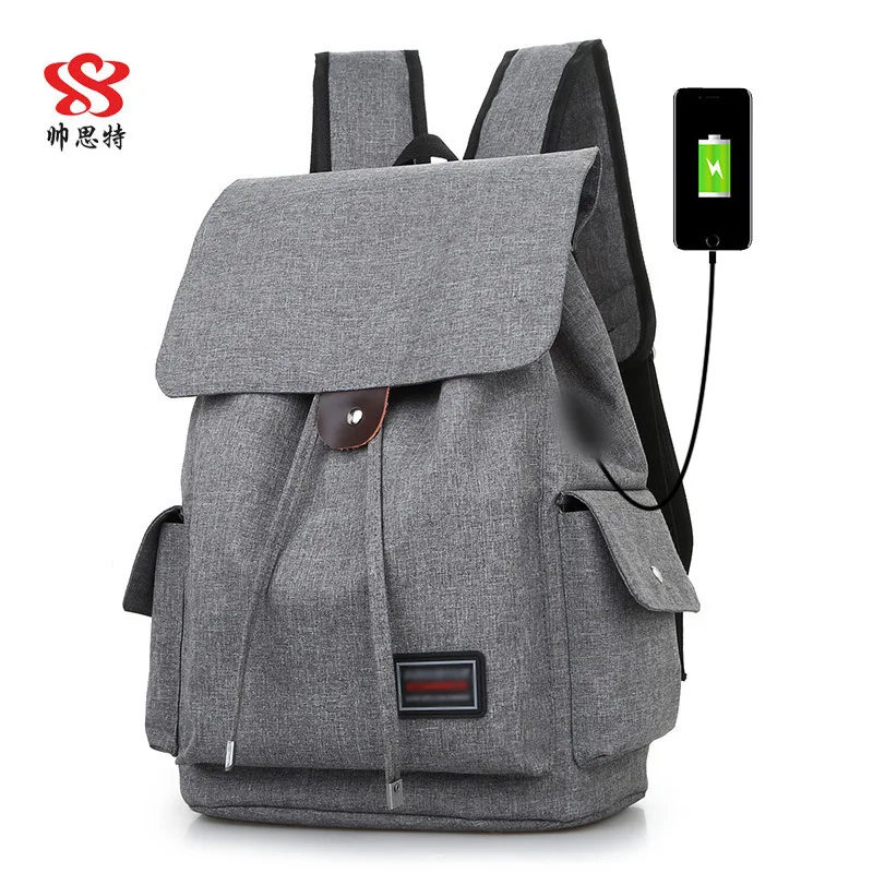 

Wholesale Simple Backpack Men Korean-style Large Capacity Travel Computer USB Charging Anti-theft Backpack Cross Border School B