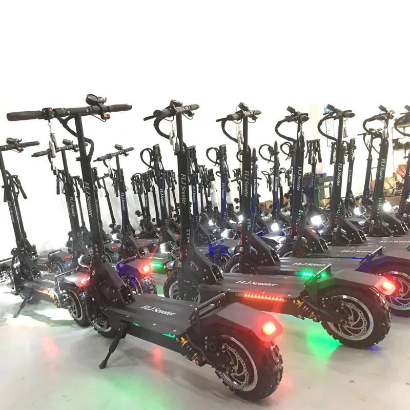 Top FLJ Adult Electric Scooter with 60V/3200W Motors Powerful Kick Scooter fat tire Foldable electric scooters adults 4