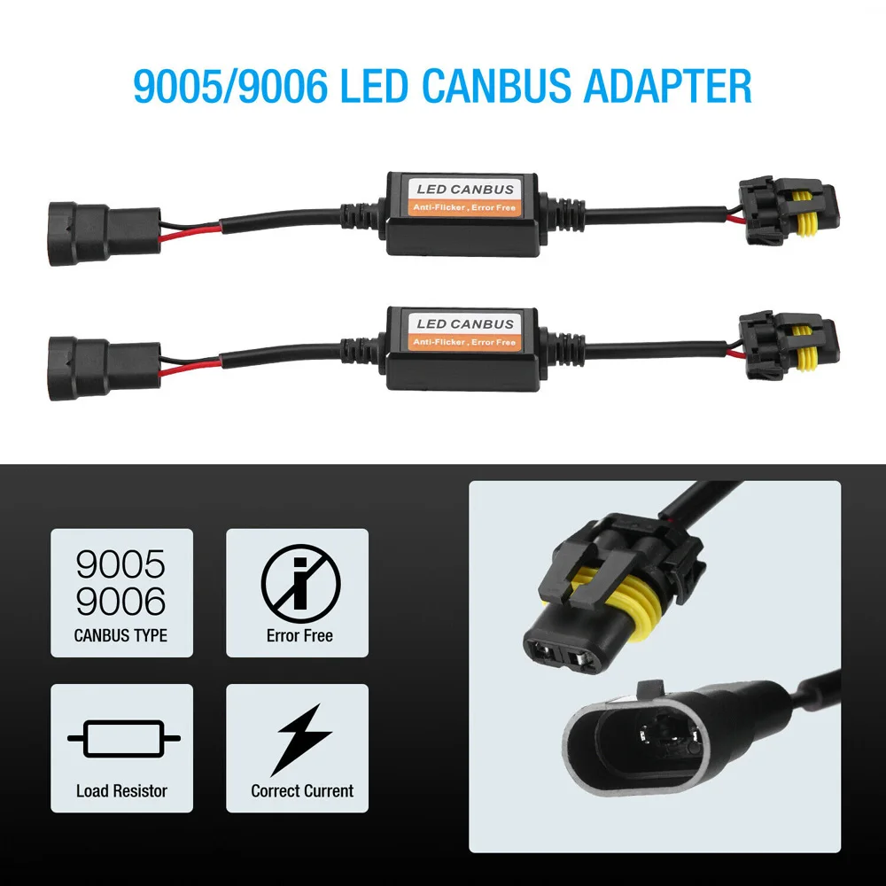 9006 HB4 9005 HB3 DC 12V светодиодный DRL HID комплект фар Canbus Анти-мерцающий резистор нагрузки декодер аксессуары для украшения автомобиля