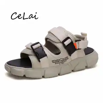 

High Fashion Men Sandals Youth Lazy Beach Shoes Handmade Outdoor Men's Summer Sandals Designer Hasp Sandals Non-slip Sandal NA60