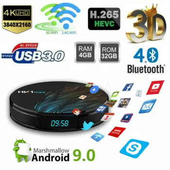

HK1 Max Smart TV Box Android 9.0 4GB 128GB 64GB 32GB Rockchip 4K Youtube Wifi Netflix Android TV Set top Box 2GB16GB