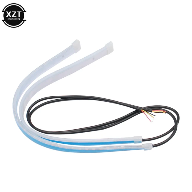 12V DRL LED Strip Turn Signal Light Yellow Bright Flexible Turn signal Light Daytime Running Light for Car Headlight 2pcs 2