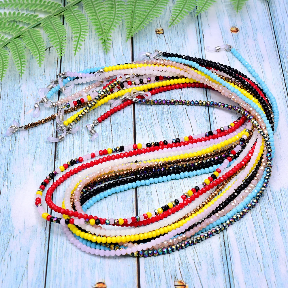 

Crystal Sunglasses Chains For Women 4MM Beads Masking Eyeglasses Chains Lanyard Glass 2021 New Fashion Jewelry Wholesale