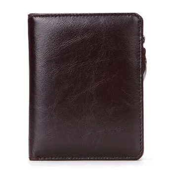 

1 Piece Genuine Leather Wallet Men Brand Fashion Short Design Purses Male Gift ID Credit Card Holder Slim Wallet Men