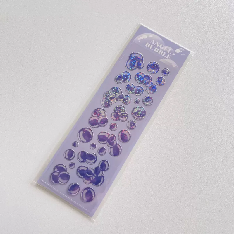 1Pc Cute Bubble Laser Waterproof Sticker Decorative Adhesive Stickers Scrapbooking School Supplies Decorative Material Stickers