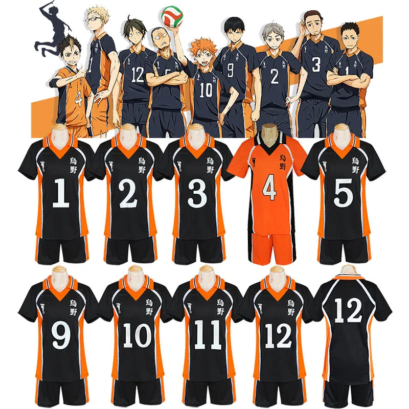 

9 Style Anime Haikyu!! Haikyuu Cosplay Costume Karasuno Koukou High School Volleyball Club Hinata Shoyo Sportswear Shirt Jerseys