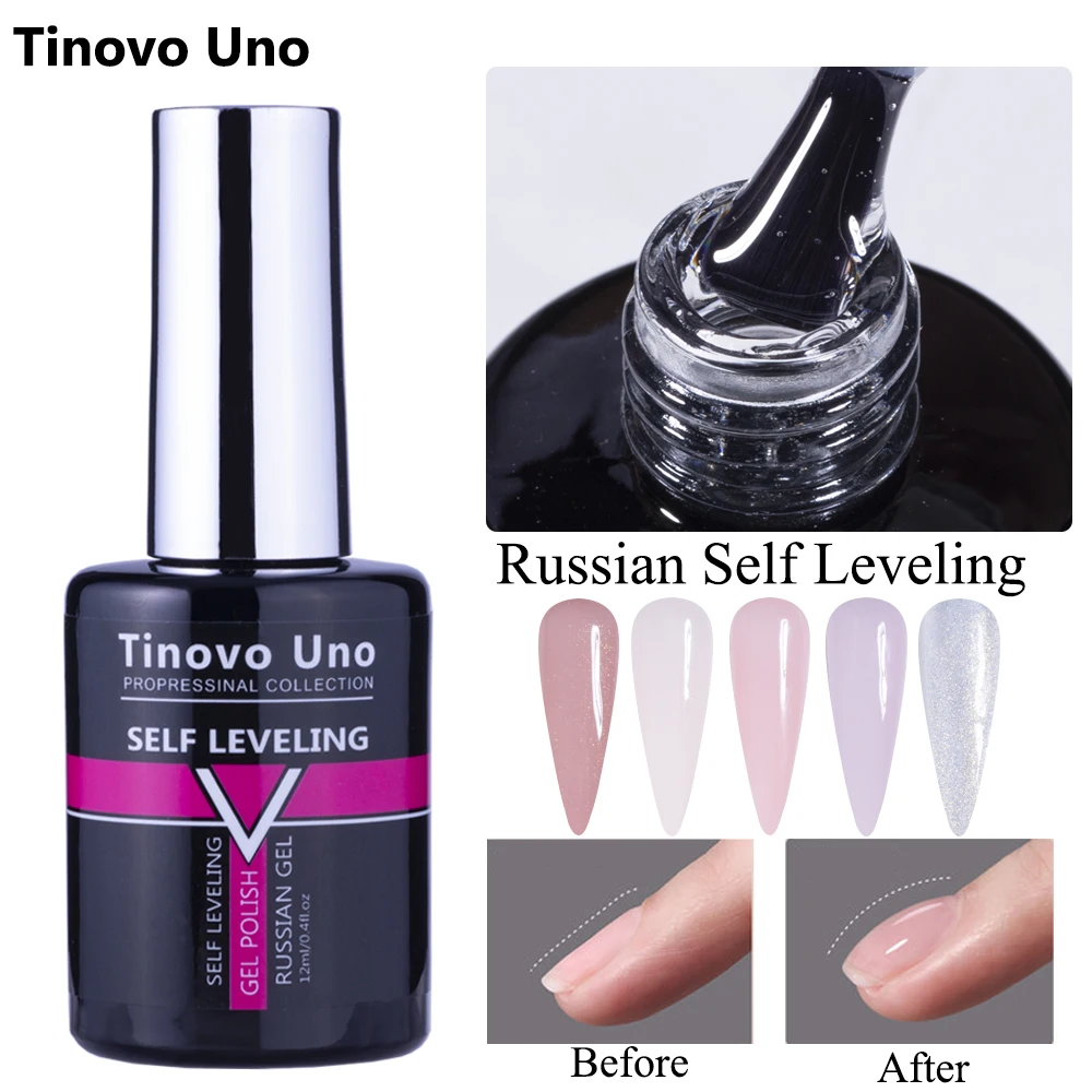 Tinovo Uno Russian Selfleveling Gel Nail Polish 12ml Manicure Nude