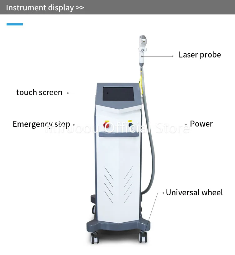 Стационарное салонное использование 808nm диодное лазерное устройство для удаления волос