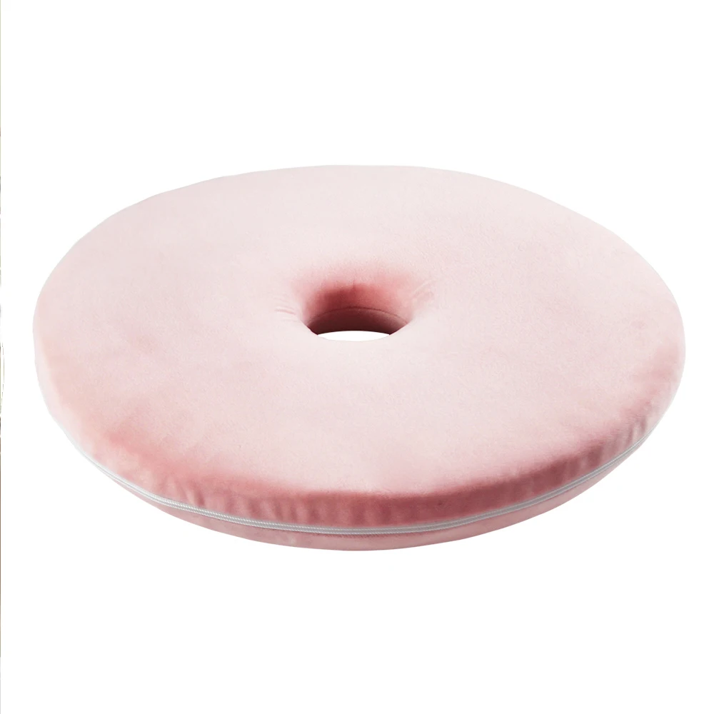 Memory Foam Round Seat Cushion Soft Pillows Home Office Portable Sofa Pillow Donut Cushion Round Decorative Solid Color