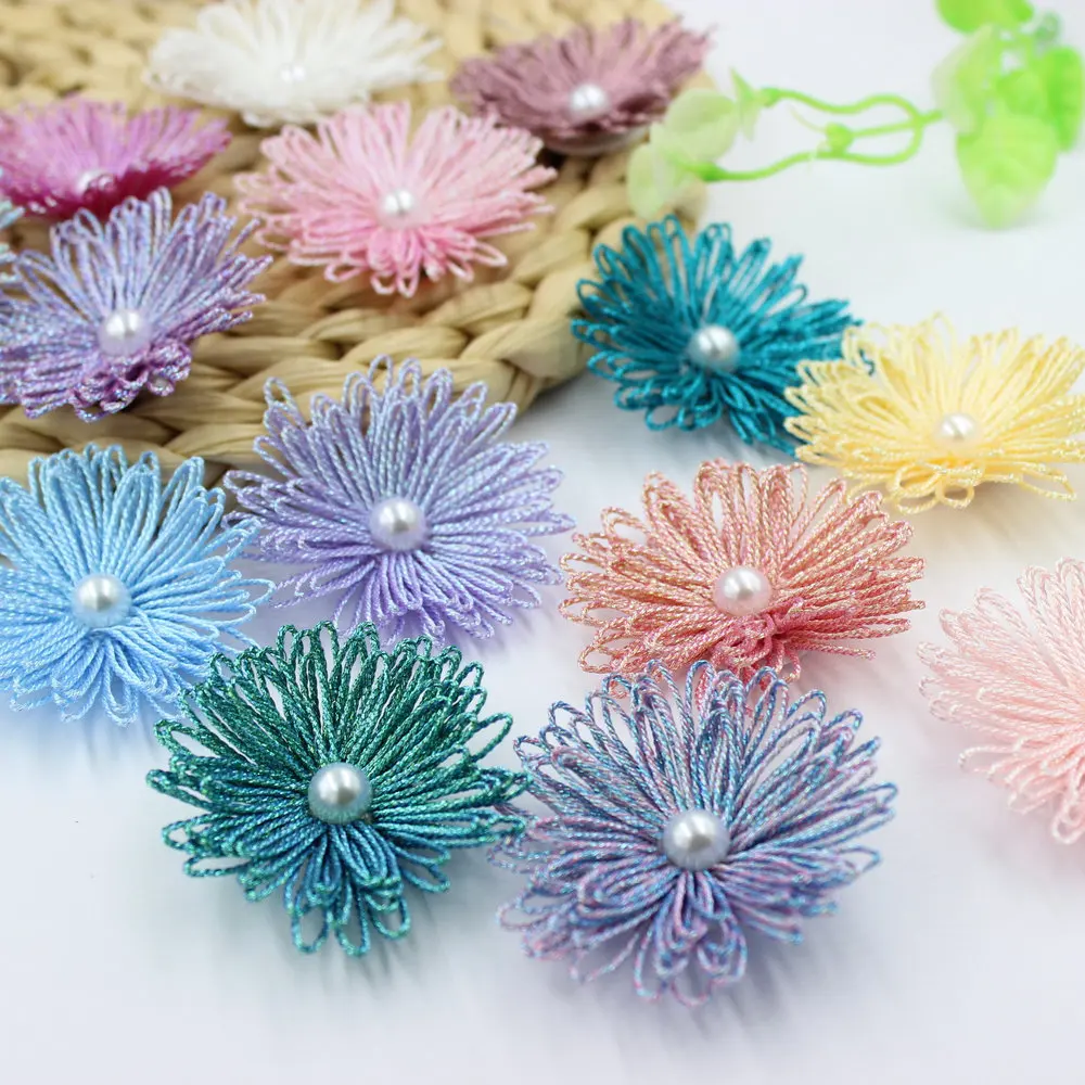 100PCS Colorful Organza Fabric Butterfly Appliques 40mm