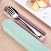 Color draw-out cutlery box Plastic portable cutlery box pull-out box travel gift chopstick box spoon box student spoon and fork ► Photo 1/6