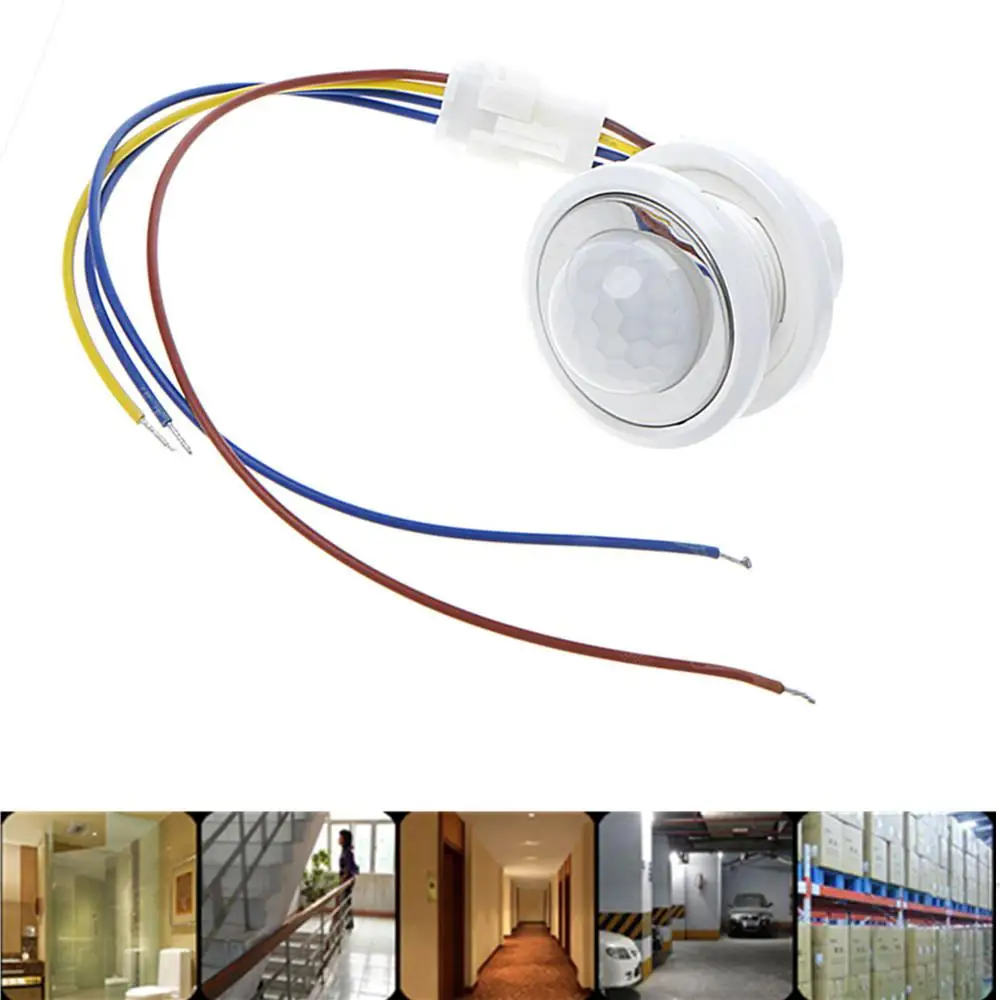 

Adjustable PIR Detector Infrared Motion Sensor Switch Sensing 4-6 meters 85-265V for LED Lamp Fluorescent Energy-saving Lamps