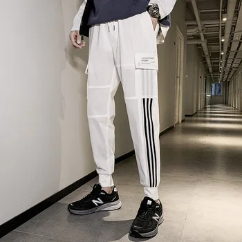 

2020 Spring New Sports Pants Letters Embroidered Elastic Waist Casual Pants