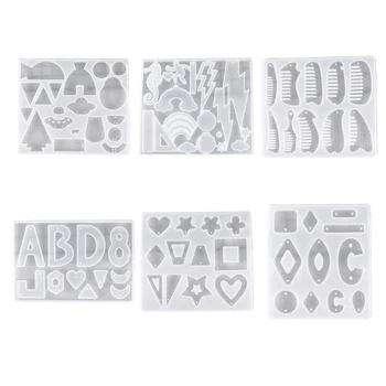 

Resin Crystal Epoxy Mold Earrings Necklace Pendants Tray Casting Silicone Mould DIY Crafts Ornaments Jewelry Making Tools