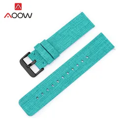 Fashion Rainbow Canvas Quick Release Woven Nylon Strap Replacement Band for 20mm (Blue green black)