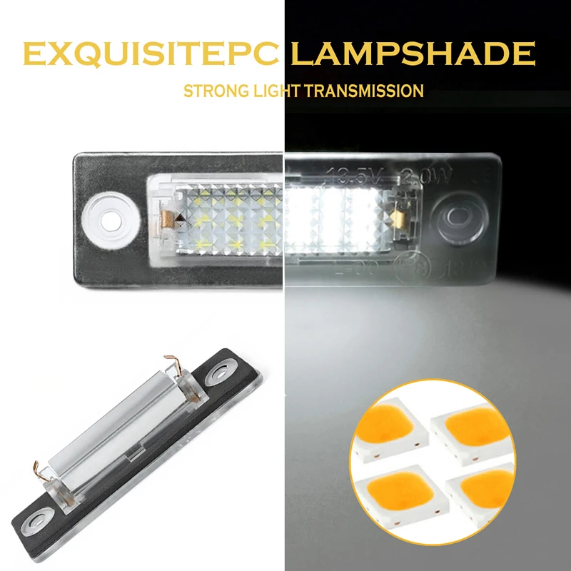 2Pcs No Error LED Number License Plate Lights Lamp Car Accessories For VW Golf J