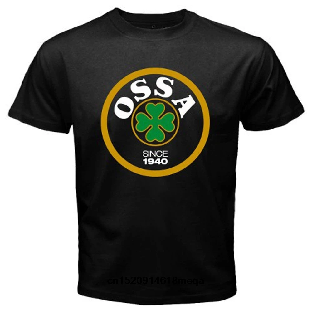 Классическая Ретро футболка с логотипом OSSA Мужская черная Lambretta Scooter Gilera Derbi Moto Guzzi