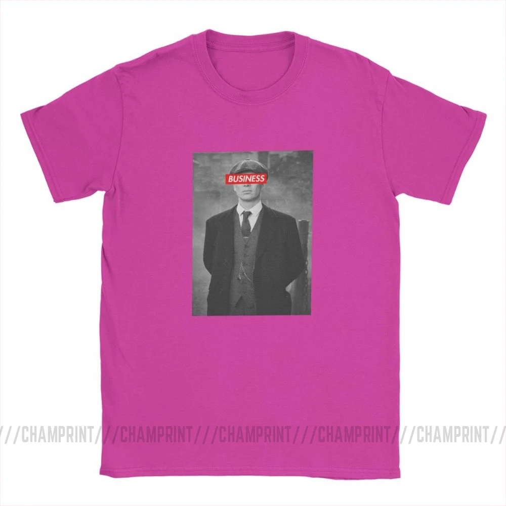 Peaky Blinders Мужская футболка Tommee Shelby винтажные хлопковые футболки с коротким рукавом и принтом Футболки с круглым вырезом Топы с принтом размера плюс - Цвет: Фуксия