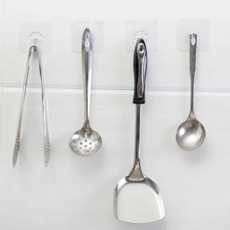 

Square Transparent Nothing Mark The Door Back Paste Clothes Hook A Hook Kitchen Wall Brute Force Avoid Nail Magic Power Sticking