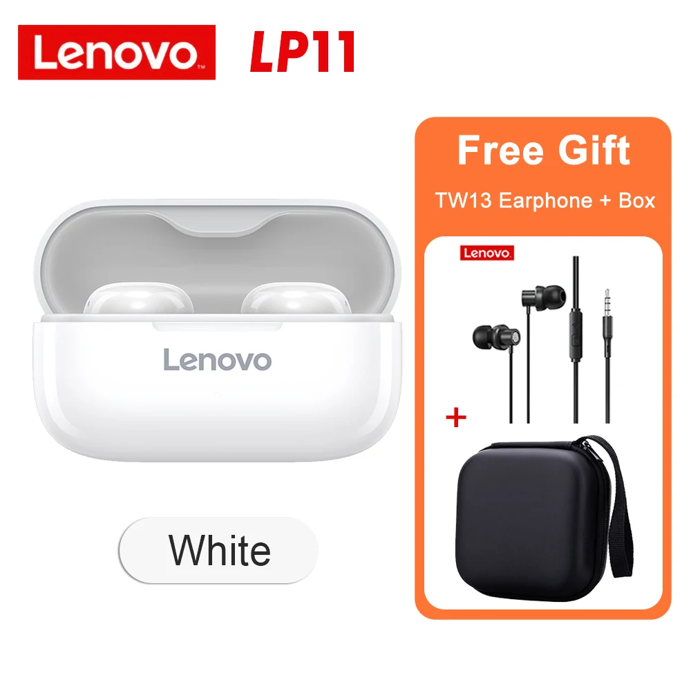 Lenovo LP11 TWS Wireless Earphone Noise Reduction Headsets Bluetooth 5.0 Stereo Headphones with Mic Touch Control Music Earbuds 