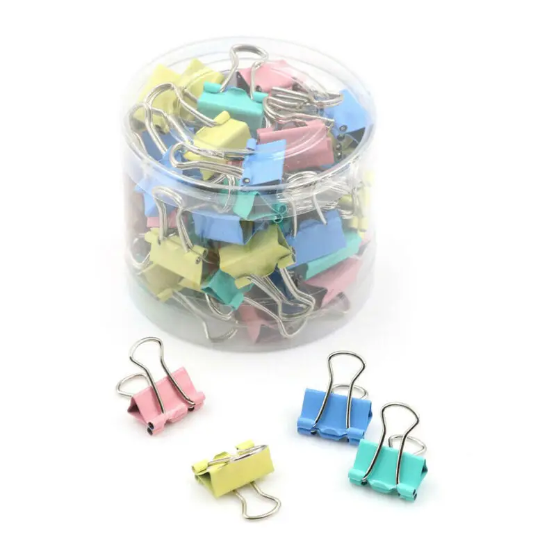 Paper Clip File Clip 40pcs Foldback Metal Binder Clip 40X 30mm Colorful Grip Clamps Office School Stationery Paper Document Clip