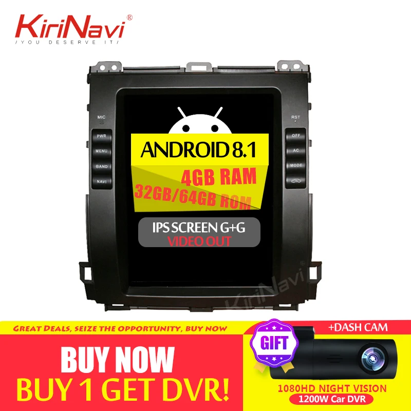 KiriNavi 10," 1 Din Android 8,1 Автомагнитола для Toyota Prado Автомобильный Gps навигатор Android Dvd мультимедийный плеер Авто радио wifi 4G