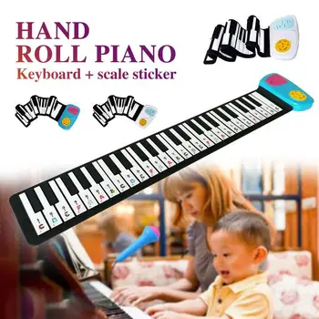 

Flexible Roll Up Piano Electronic Organ Sound Spectrum Sticker 49 Key Teaching Gift Music Electronic Keyboard Piano Cartoon