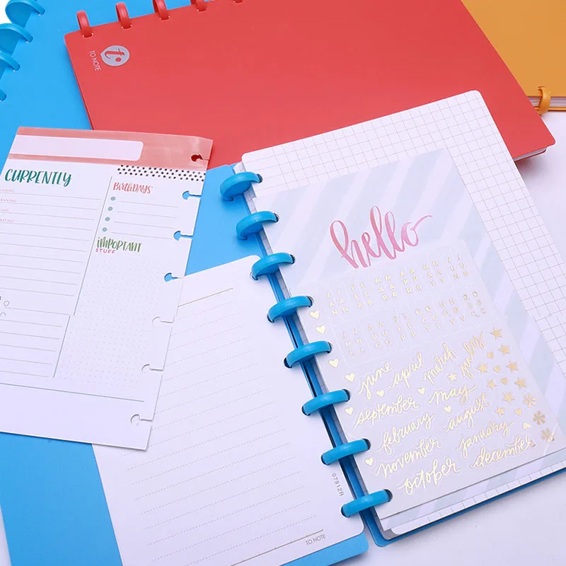Mushroom Hole Loose-leaf A5 Planner Cover For Discbound Notebook Mushroom Discs Rings Binding Binder Shell T-hole Accessories