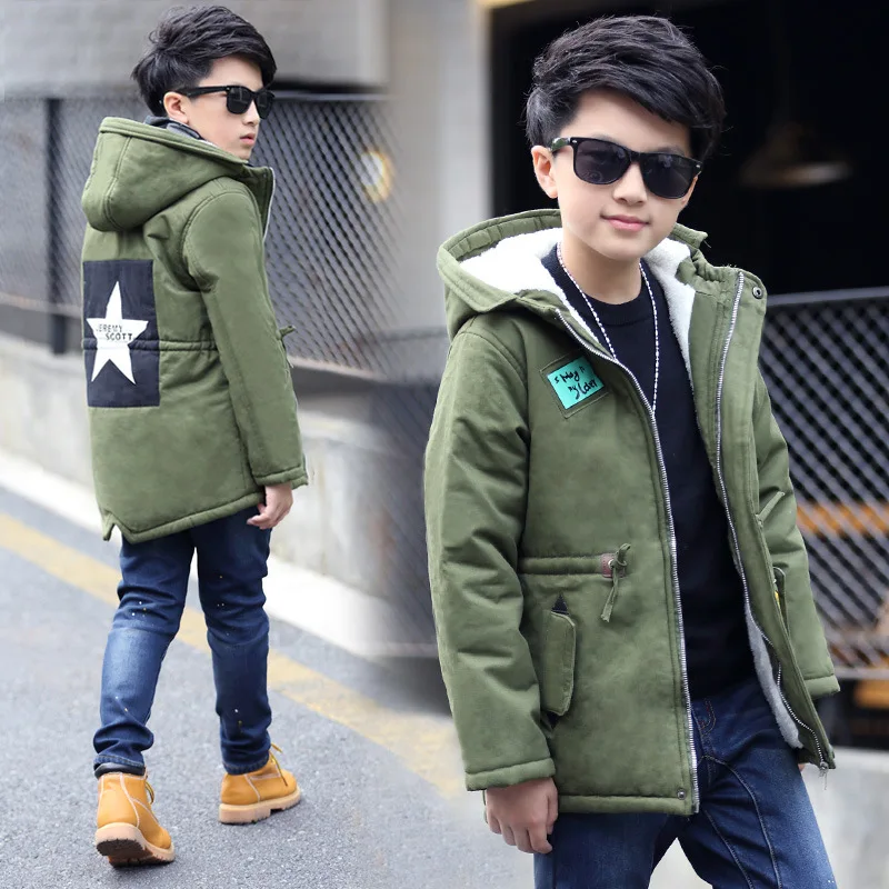 

Kids' Cotton Clothing 2019 Winter New Style BOY'S Five-pointed Star Thick Cotton Coat Korean-style Children Warm Cotton-padded C