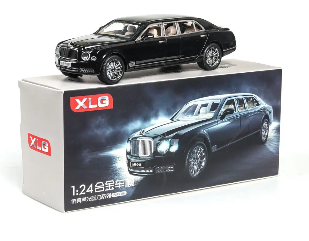 Имитация 1:24 Musan plus модель автомобиля длинная версия звук и светильник открытая дверь детская игрушка сплав модель Рождественский подарок детские игрушки