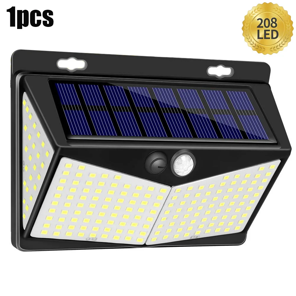1pcs Открытый Солнечный свет 208 светодиодов беспроводной датчик движения огни с широким углом водонепроницаемый для стены двора P666 - Испускаемый цвет: 1pcs