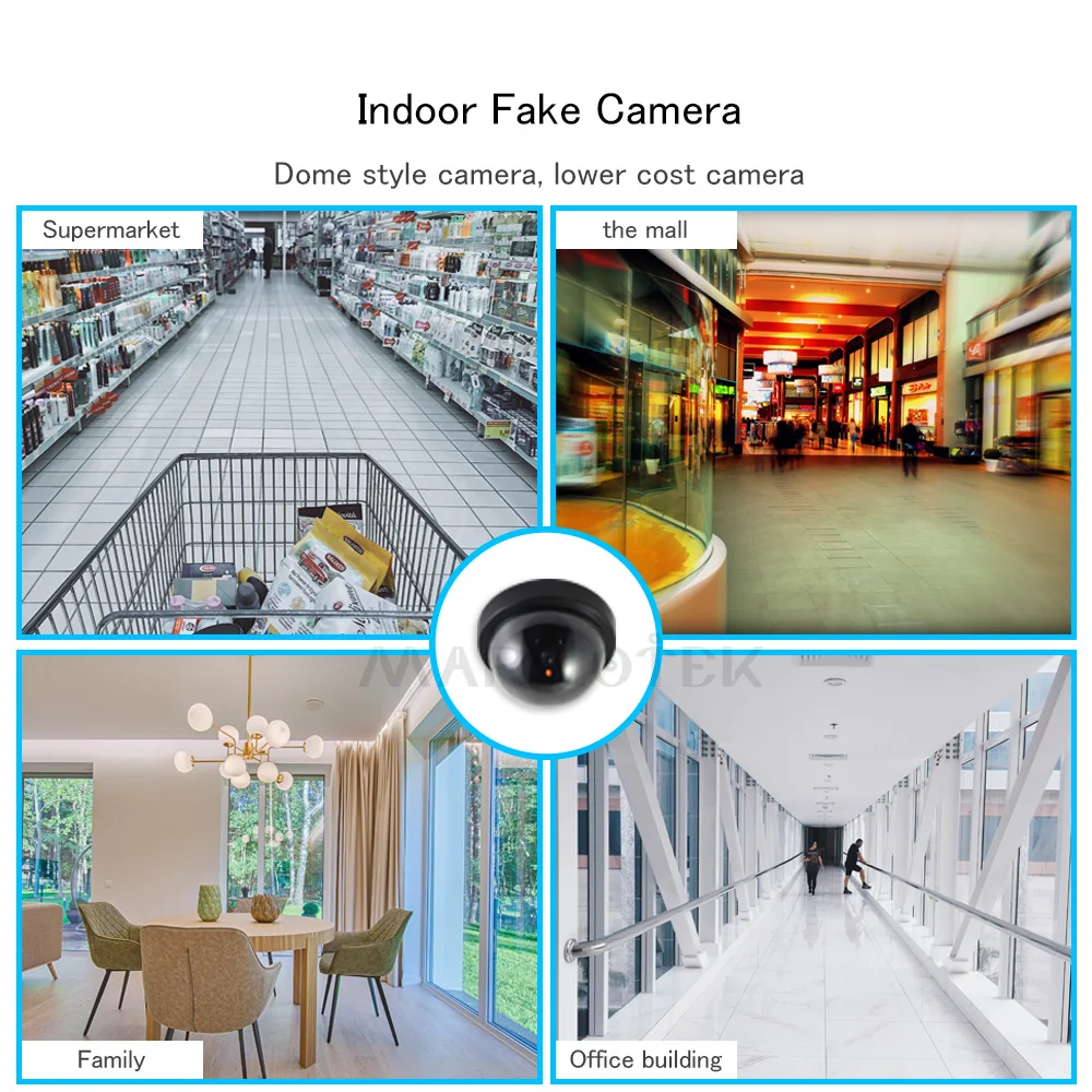 Fake Camera Dummy Surveillance Cameras Home Security Dummy Camera Mini LED Light Fake Dome Simulated Video Surveillance Camera