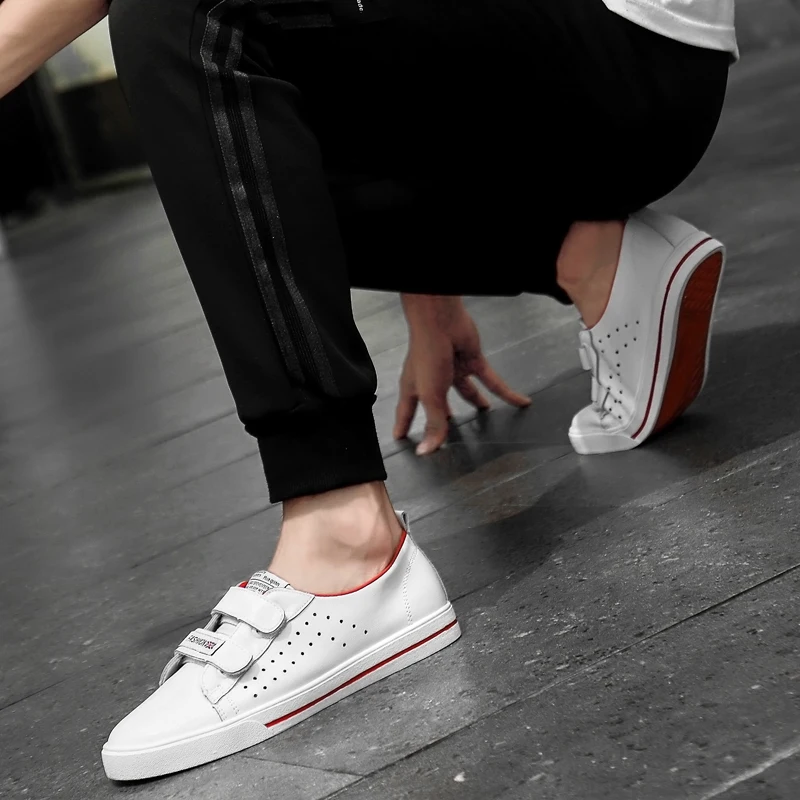 Man Lace Up Shoes Cow Leather Round Toe Flat Shoes Cut Outs Breathable Real Leather Footwear Soft Sole Breathable Shoes 4