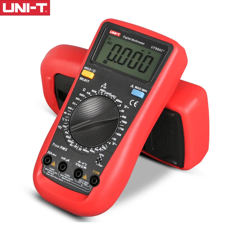 

UNI-T Digital Multimeter True RMS UT890C UT890C+ UT890D+ Manual Range AC DC Frequency Capacitance Temperature Tester Backlight