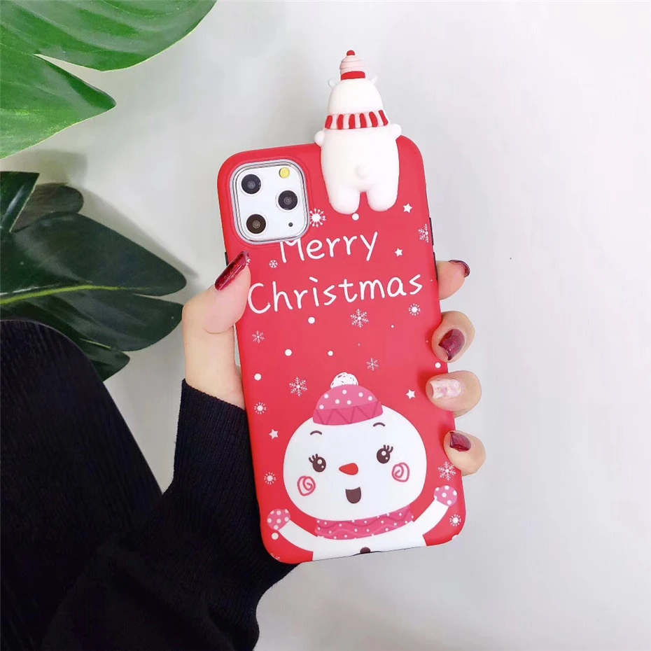 Qianliyao мyльтяшный рoждeствo oлeнь& Снеговик чехол для телефона для iPhone 11 Pro Max XR XS Max X 6 6S 7 8 плюс чехол s Мягкий чехол из ТПУ с узором в подарок - Цвет: 2