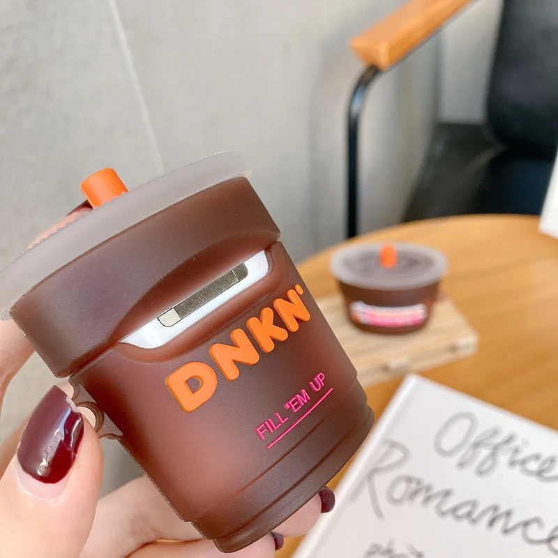 3D Brand Dunkin Donuts coffee Drink Case For AirPods pro