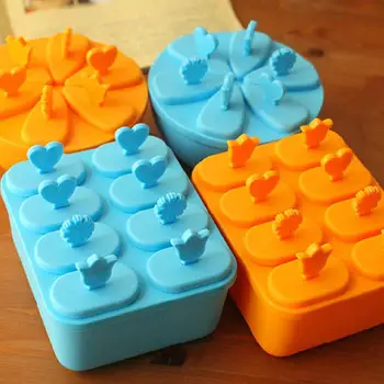 

6/8 Random Color Cell Ice Maker Mold Tray DIY Kitchen Reusable Frozen Ice Cream Mold