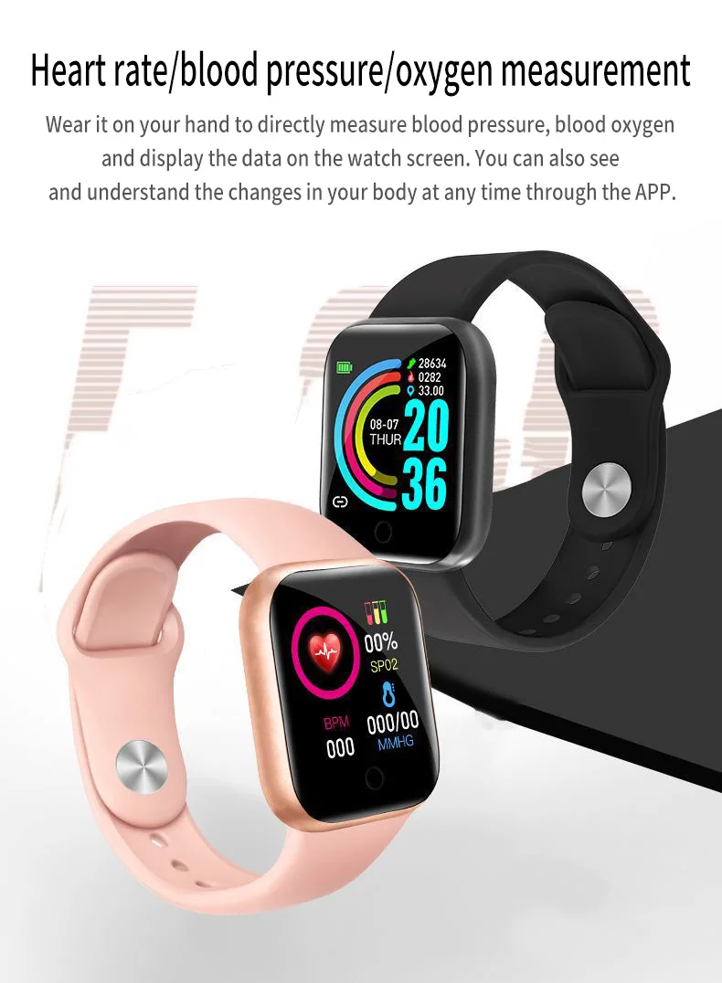2021 New Smart Bracelet D20 Color Screen Waterproof Health Blood Pressure Heart Rate Sleep Monitoring Bluetooth Sports Bracelet