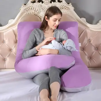 

Maternity U-shape Pillow Case Multi-functional Pure Cotton Cover for Pregnant Women Sleeping Support Pregnancy Side Sleepers