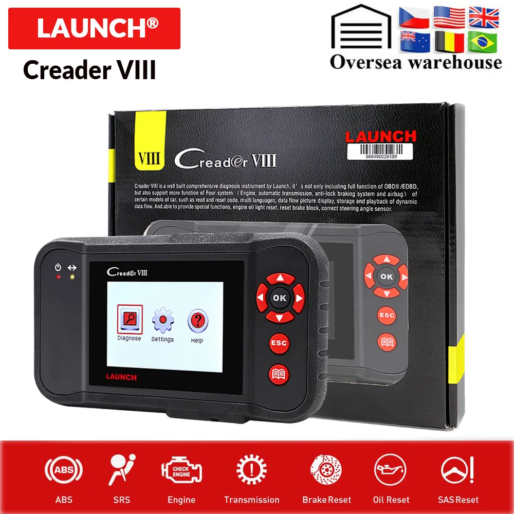 Launch Creader VIII код ридер X431 Creader 8 Поддержка 4 Системы с ERP сброса масла SAS функции бесплатное обновление онлайн CRP129 NT650