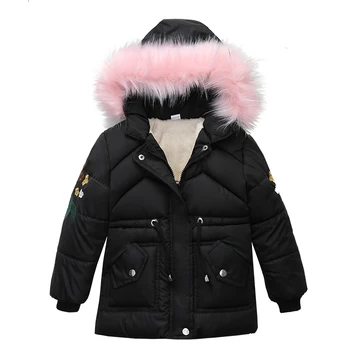 

New Children's Clothing Winter Jacket For Girls Thicken Girls Winter Coat Hooded Velour Winter Girls Jackets Outwear 3-7T