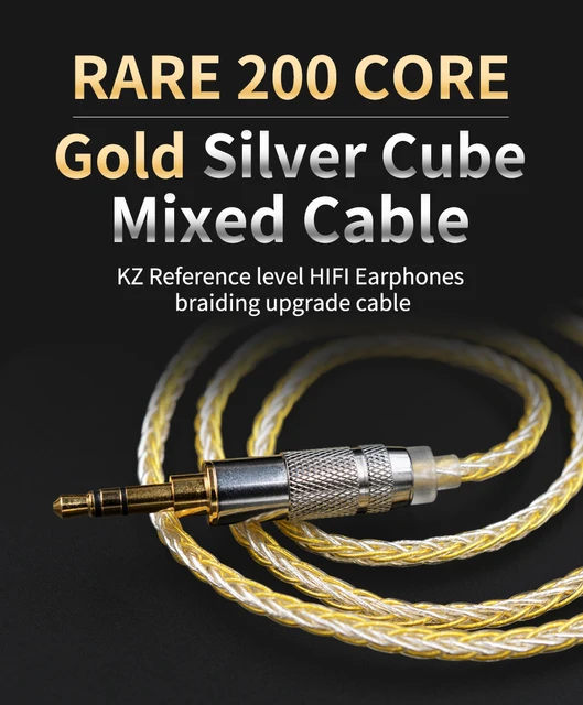 Kzイヤホンケーブル8コア金銀混合ケーブル2/mmcxコネクタkz zax