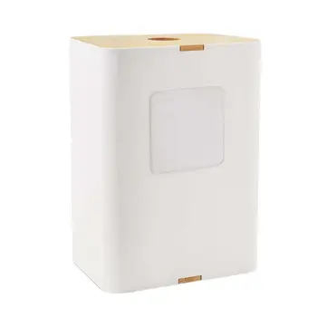 

Wall Mounted Bamboo Kitchen Tissue Box Facial Paper Towels Napkin Storage Rack