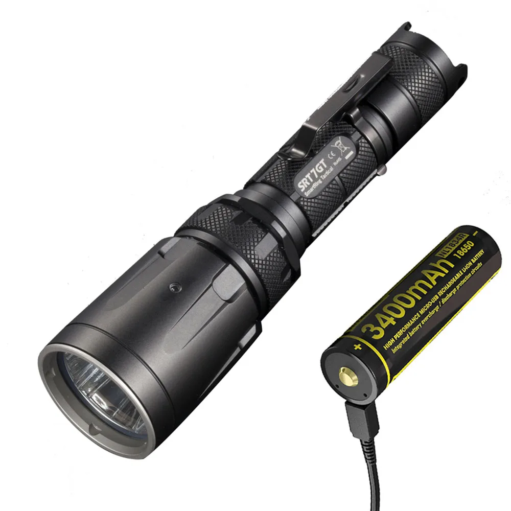 NITECORE SRT7GT тактический фонарь CREE XP L HI V3 RGB УФ свет Макс 1000 люмен луч бросок 450 м умное