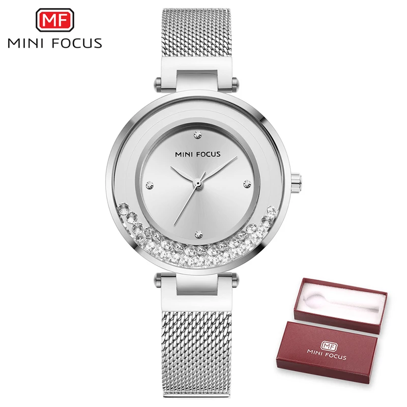 silver Мини-фокус женские часы люксовый бренд Модные женские нарядные часы водонепроницаемые розовое золото/фиолетовый кварцевые часы Montre Femme - Цвет: silver