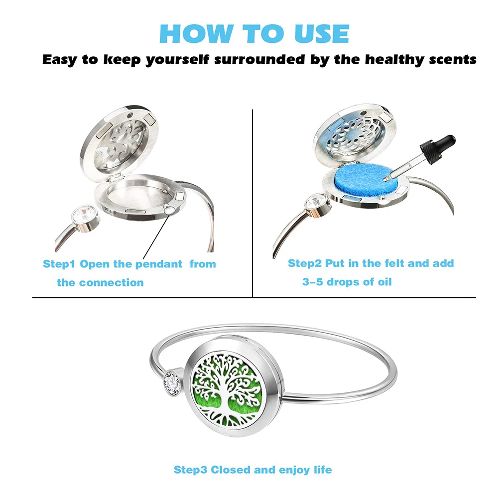 25mm Diffuser Locket Bangle Bracelet-4