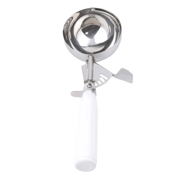 8cm White Кухня из нержавеющей стали для мороженого совок и стека льда мяч производитель замороженные кубики льда печенье шарики из теста мороженое маленькая ложка - Цвет: 8cm White