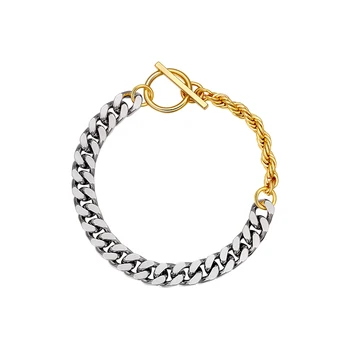 

European and American Unisex Style Simple Chain Stitching OT Clip Bracelet